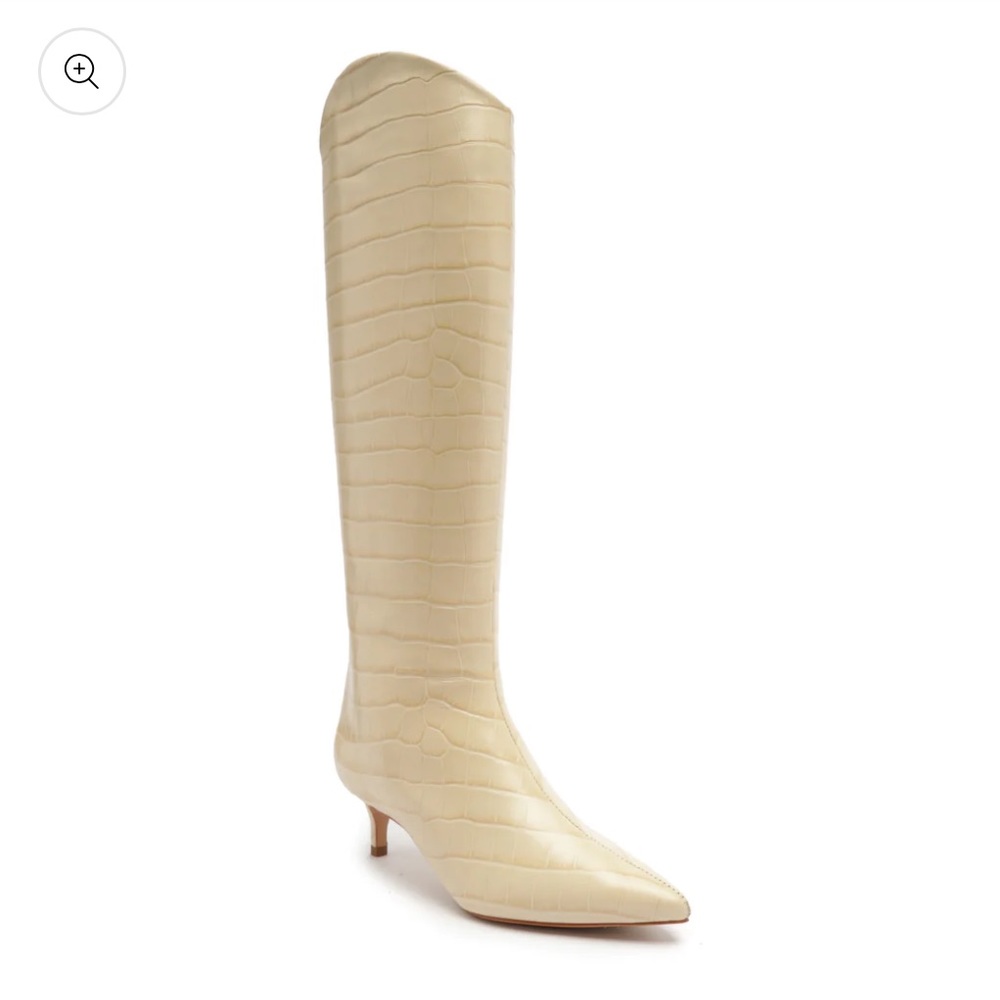 Maryana Lo Crocodile-Embossed Leather Boot